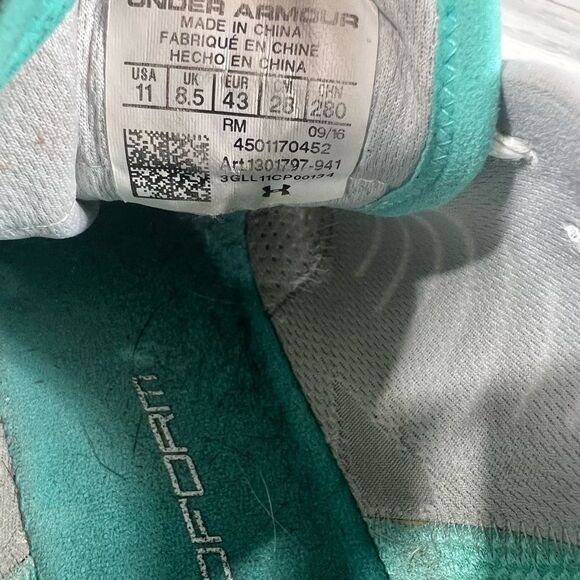 Under Armour Women's Speedform Intake 2 Gray Yellow‎ Green Running Size 11 US - Picture 8 of 8